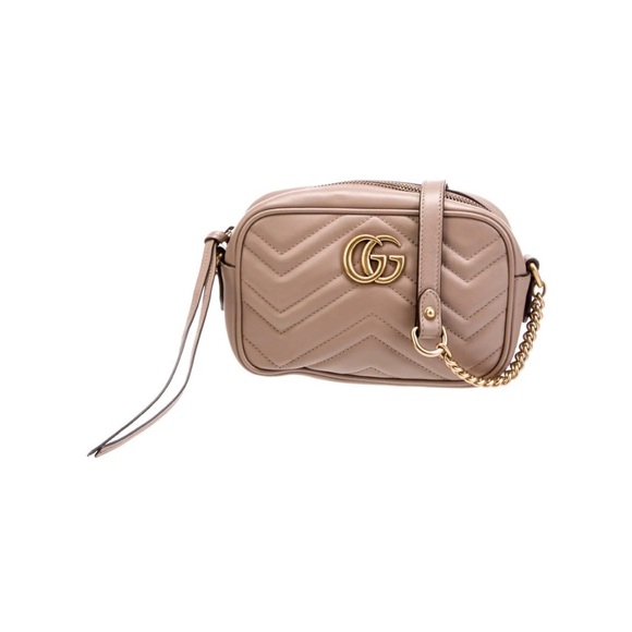 *SOLD ON ANOTHER PLATFORM NWT Gucci Taupe Leather Crossbody Bag w Gold Accents - Picture 2 of 4